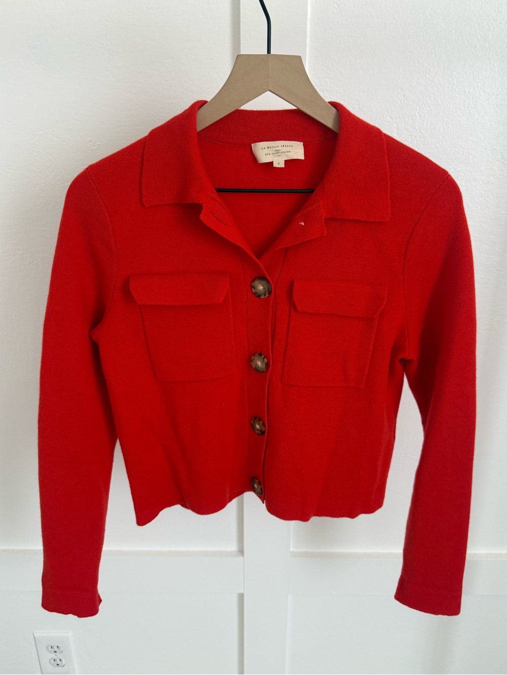 Sezane Betty Cardigan Red Coral